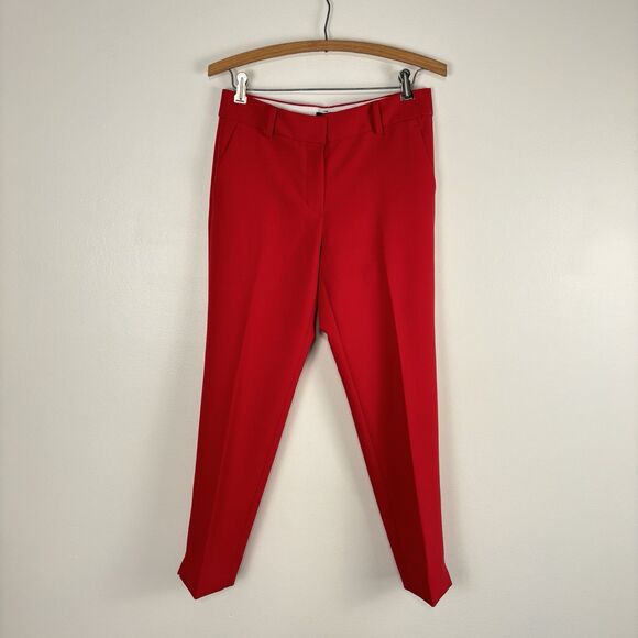 Talbots Hampshire Womens 2P Ankle Pants Cherry Red Straight Leg Classic Preppy - Picture 1 of 9